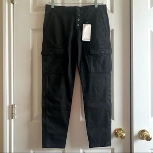NWT ZARA BLACK ARMY CARGO PANTS SIZE 4